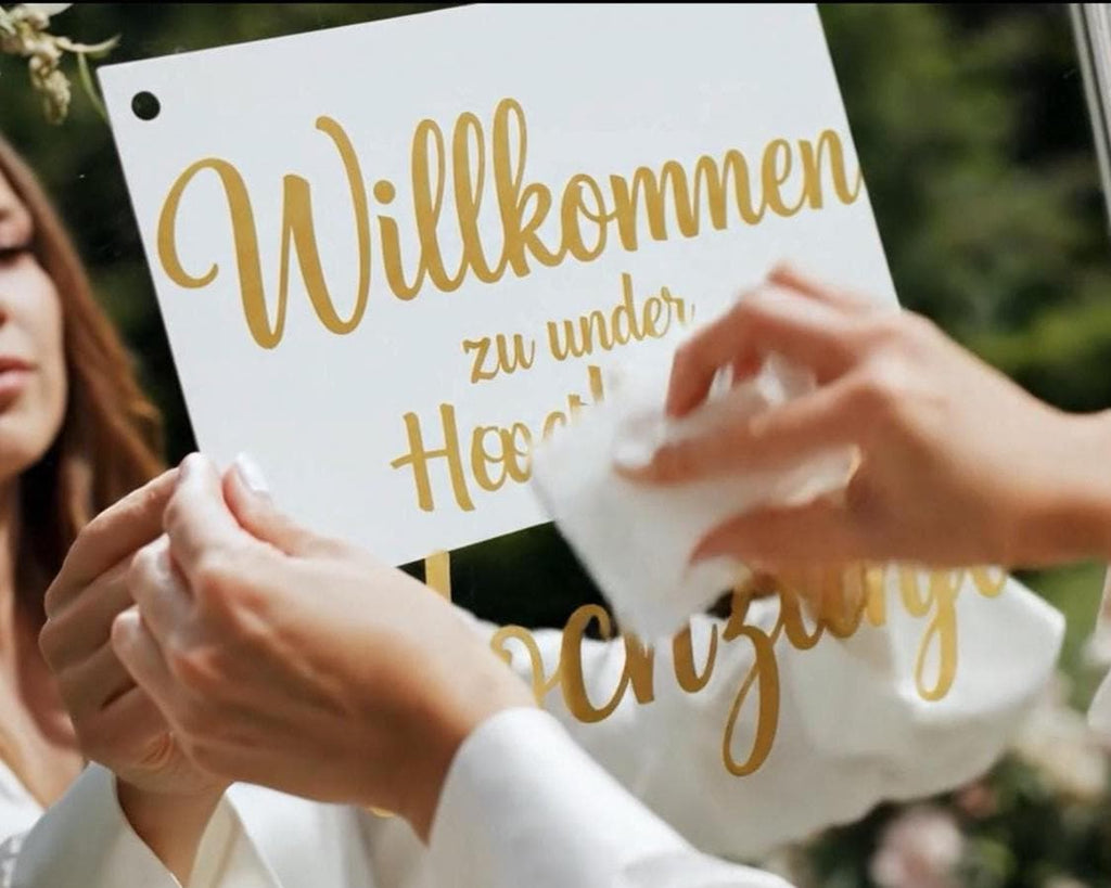 Personalisierbarer Sticker | Schriftzüge | für Hochzeiten, Events, Geburtstage | Aufkleber | Vinyl | Individueller Schriftzug | Deko