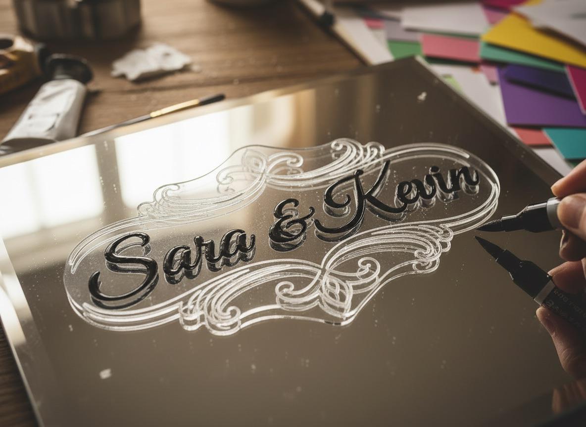 Personalisierbare Schablone | Schriftzüge | für Hochzeiten, Events, Geburtstage | Aufkleber | Vinyl | Individueller Schriftzug | Deko