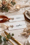 Personalisierbares Namensschild aus Band | Seidenband als Namensschild | für Hochzeiten, Events | Individueller Schriftzug | Deko