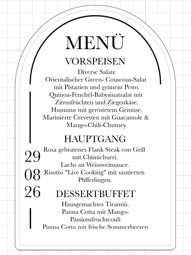 Menü/Getränkeaufsteller fix