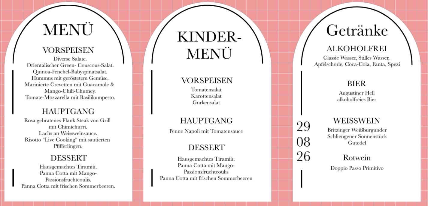 Menü/Getränkeaufsteller fix