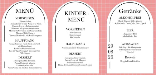Menü/Getränkeaufsteller fix