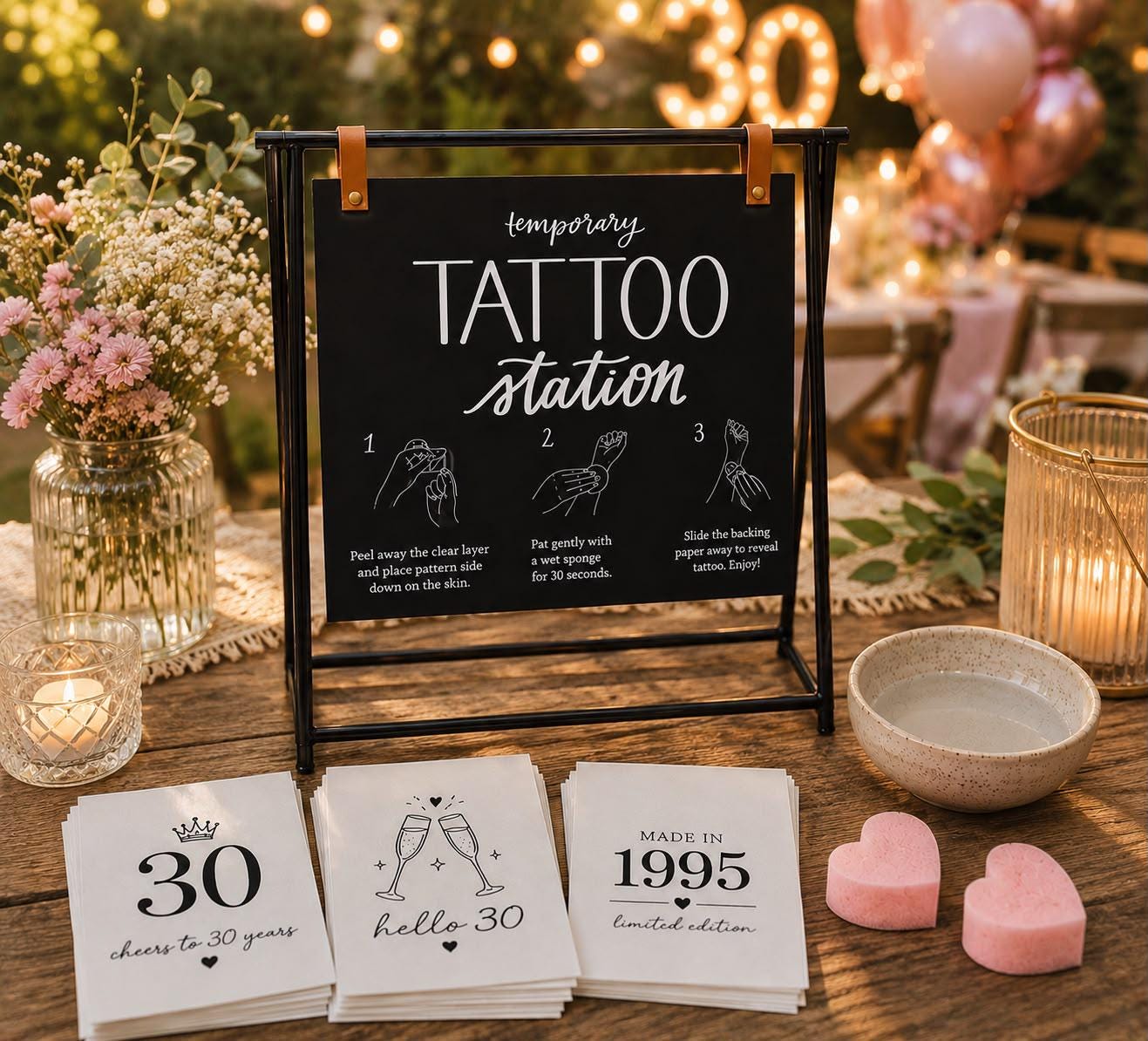Personalisierbare Tattoo-Bar | Klebetattoo | Temporary Tattoo | Tattoobar Package | Event-Entertainment | Unterhaltungsangebot bei Parties